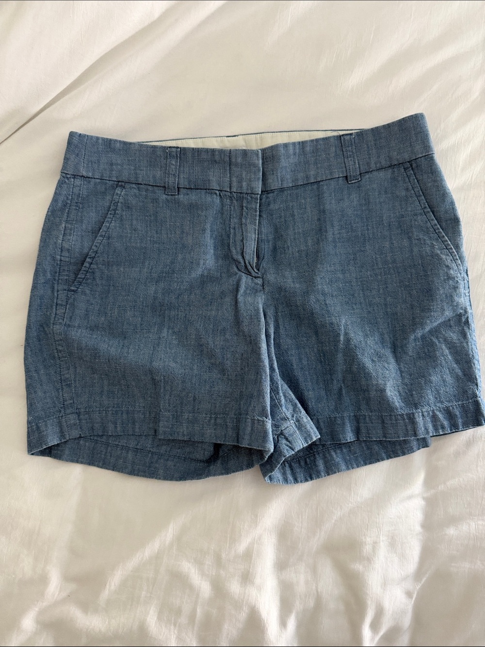 Casual Women’s Blue Chambray Shorts